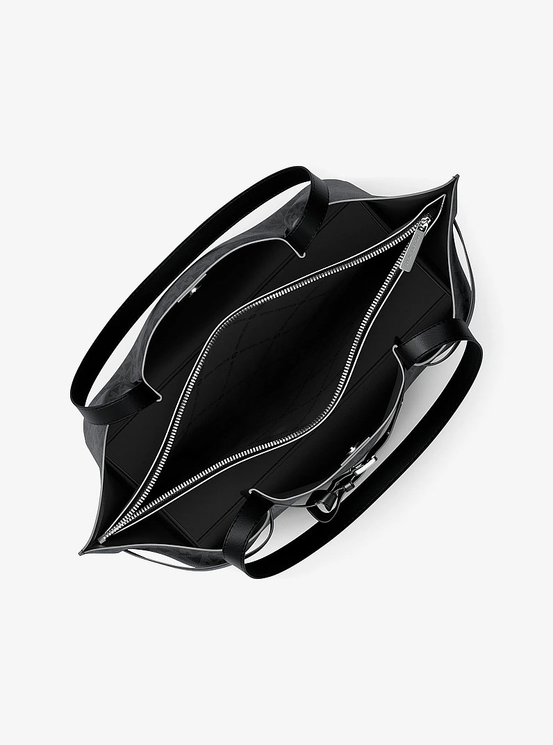 Shopper Emilia Large mit Signature-Logomuster in SCHWARZ | Michael Kors