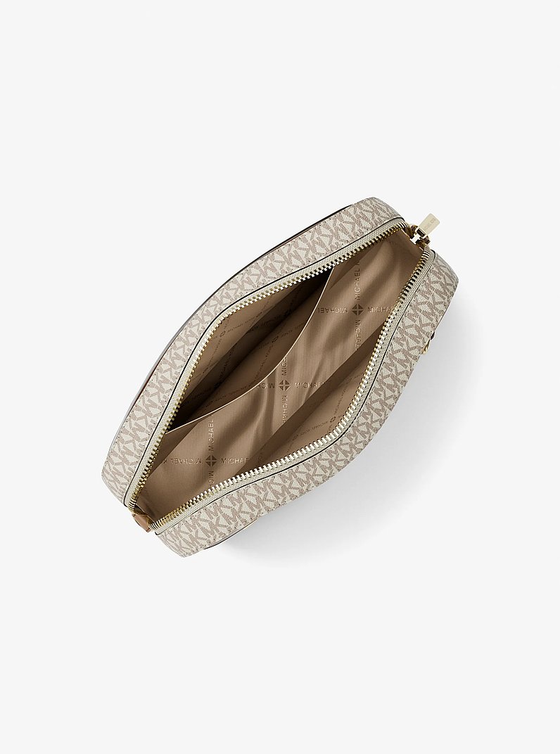 Borsa a tracolla Jet&nbsp;Set grande con logo in HONEYWHEAT MULTI | Michael Kors