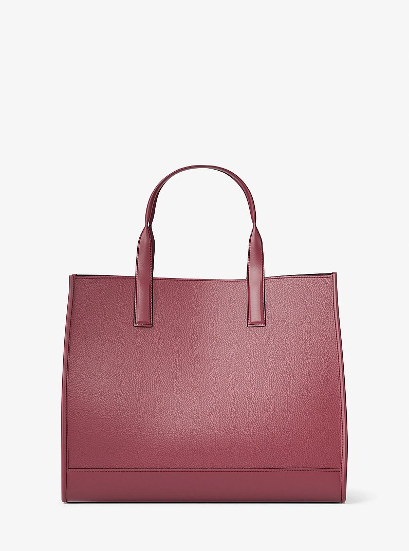 Bolso tote Cooper de piel granulada con logotipo en relieve in CEREZA | Michael Kors