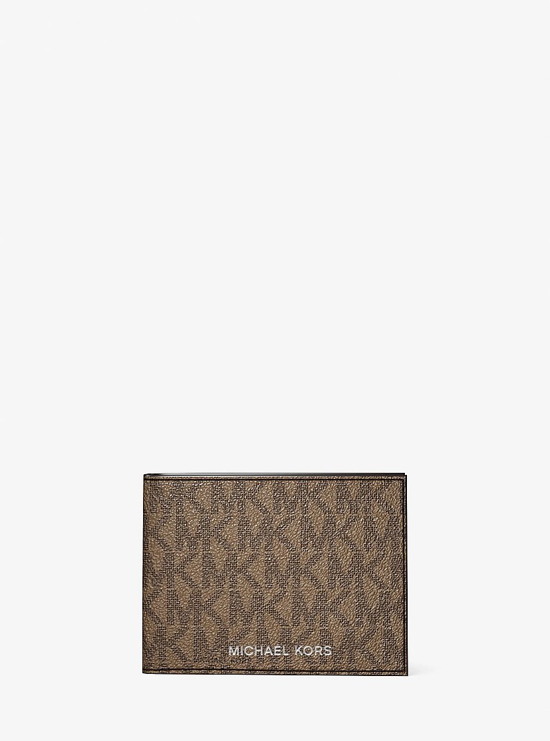 Cooper Logo Billfold Wallet With Passcase in CAMEL | Michael Kors