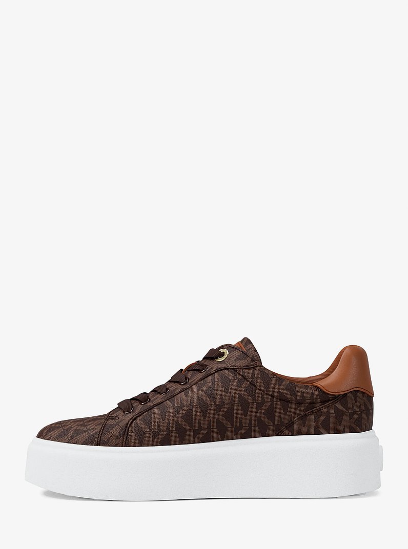 Romey Embellished Signature Logo Sneaker in BROWN MULTI | Michael Kors