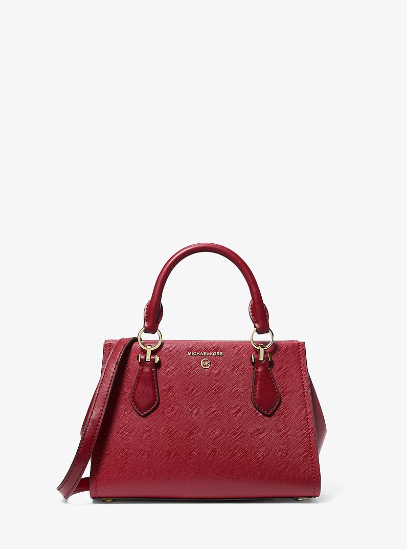 Marilyn Small Saffiano Leather Crossbody Bag in DEEP RED | Michael Kors