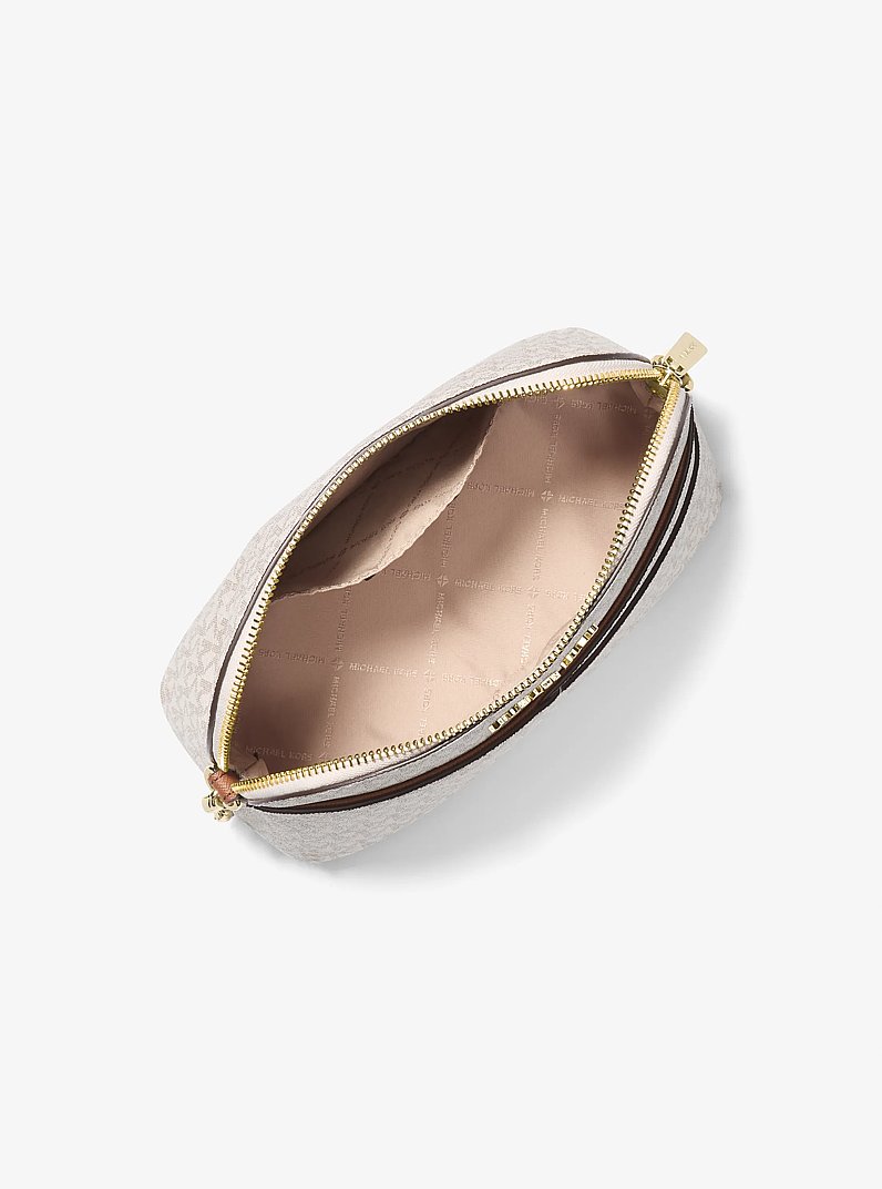 Bandolera Jet Set Travel mediana tipo c&uacute;pula con logotipo in VAINILLA | Michael Kors