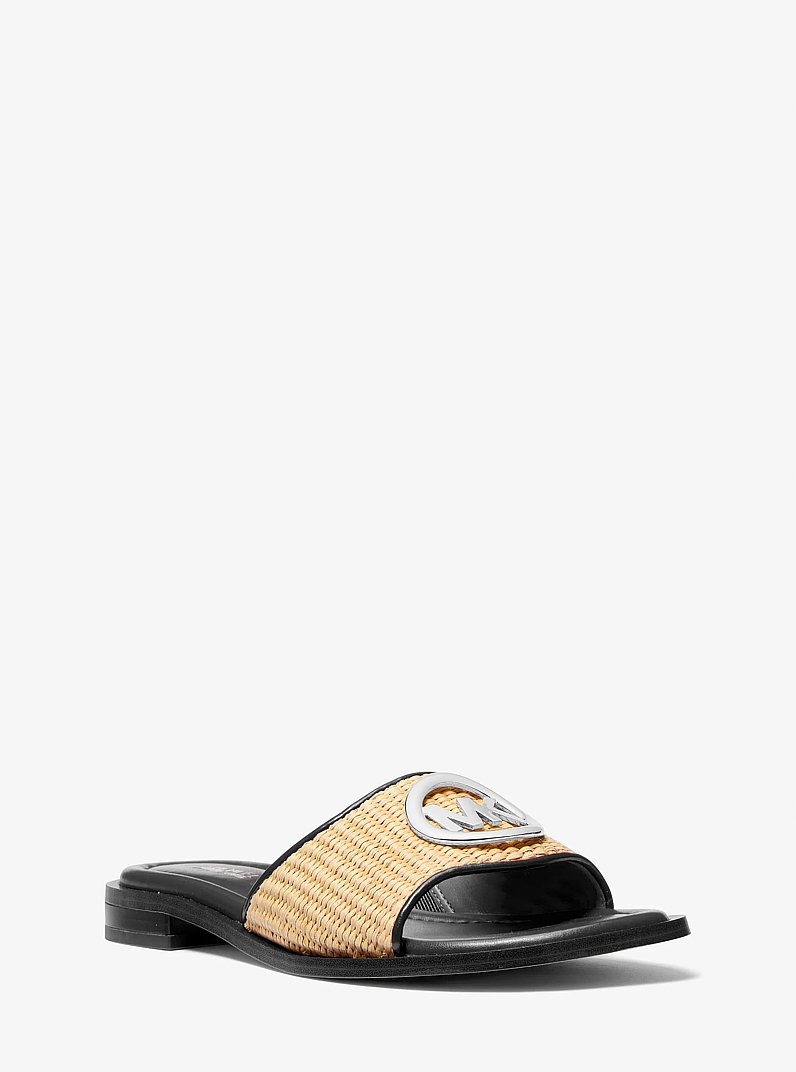 Sandalia tipo chancla Hannah de paja in NEGRO | Michael Kors