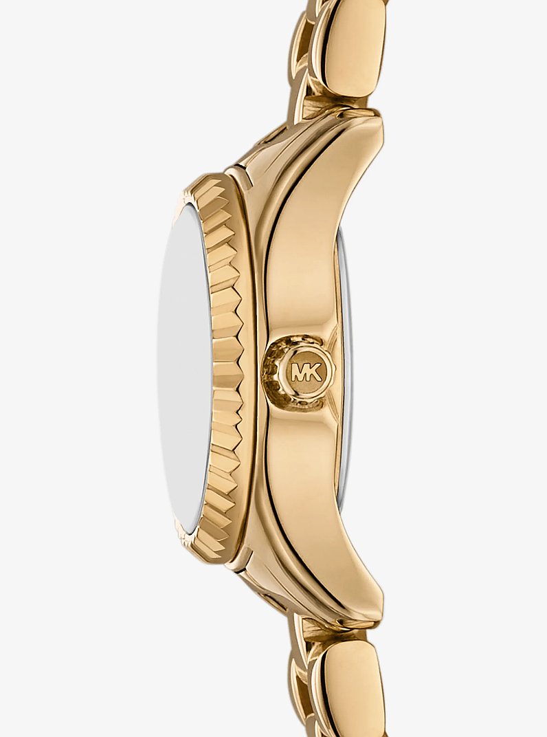 Mini Lexington Pav&eacute; Gold-Tone Watch in GOLD | Michael Kors