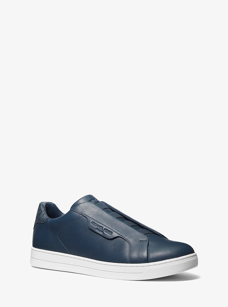 Basket Keating en cuir sans lacets in BLEU MARINE | Michael Kors