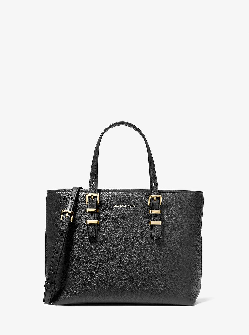 Quinn Small Pebbled Leather Convertible Crossbody Bag in BLACK | Michael Kors