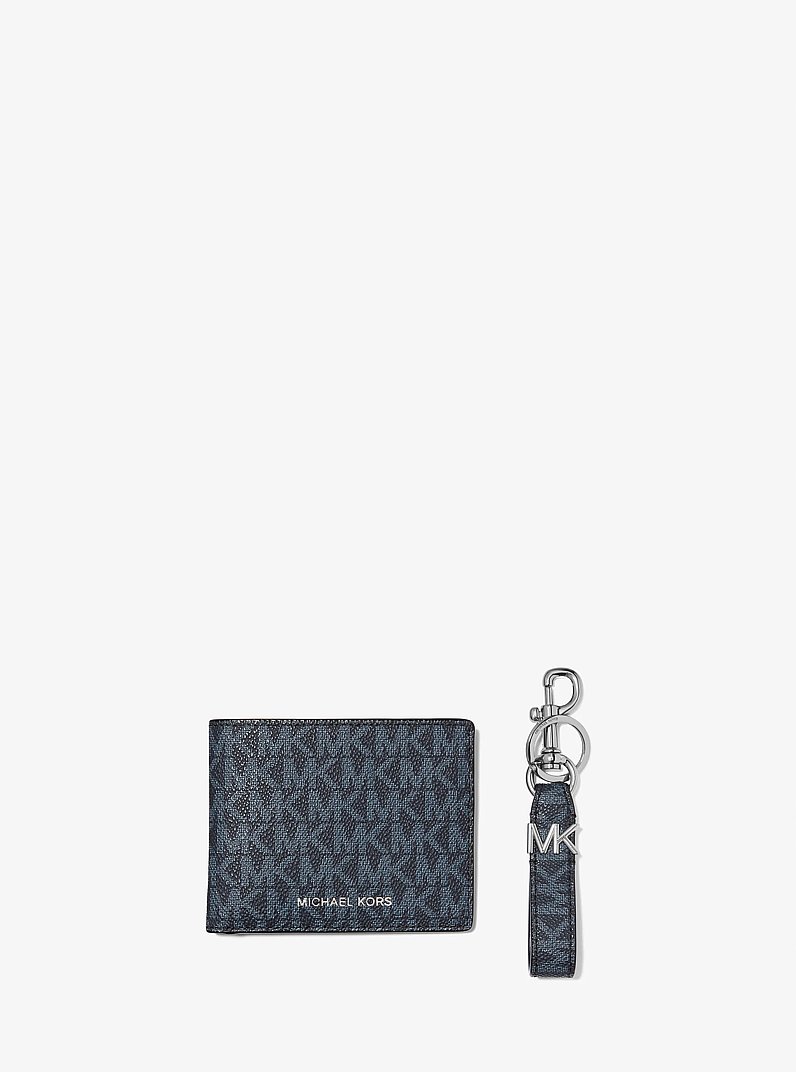 Set de regalo con cartera y llavero con logotipo in AZUL OSCURO/AZUL P&Aacute;LIDO | Michael Kors