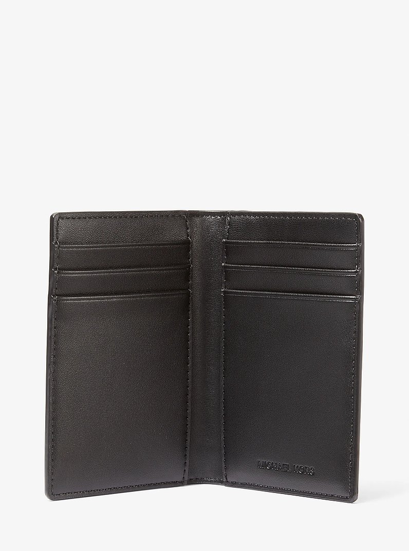 Bifold-Kartenetui Hudson mit Leopardenmuster und Logo