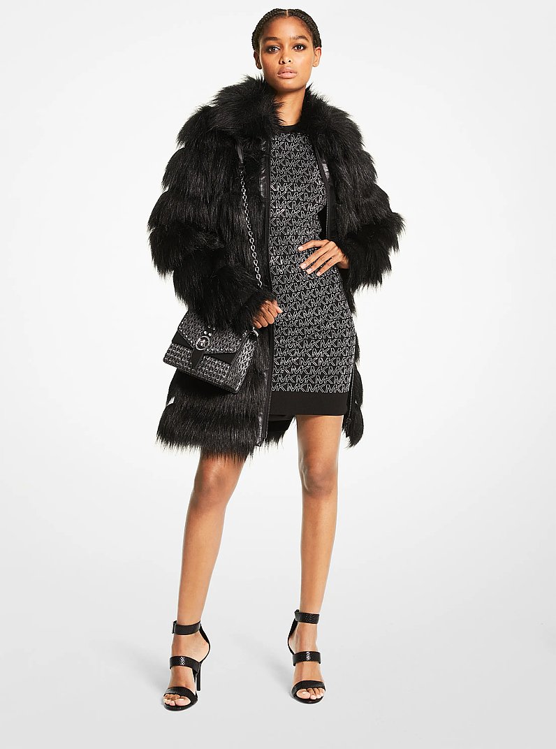 Faux Fur Layered Coat