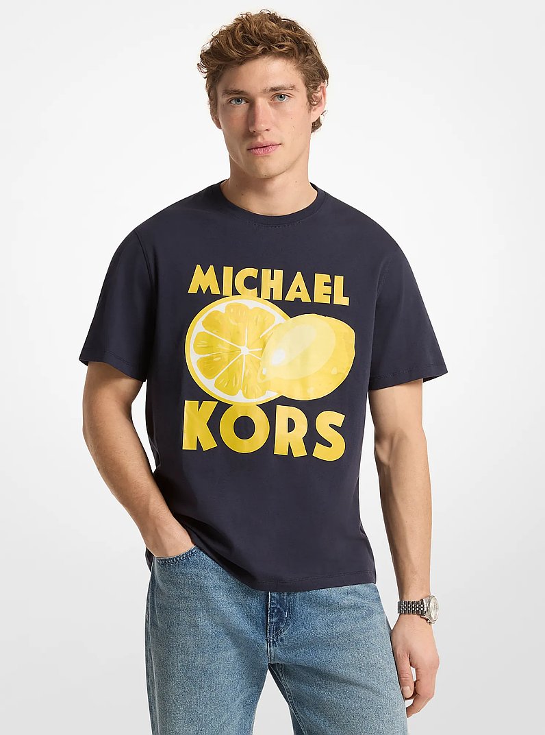 T-shirt en coton &agrave; logo graphique in MINUIT | Michael Kors