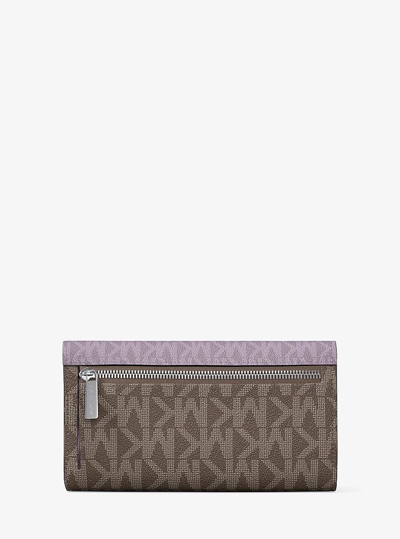 Portefeuille &agrave; trois volets Jet Set Travel &agrave; logo Signature in LILAS | Michael Kors