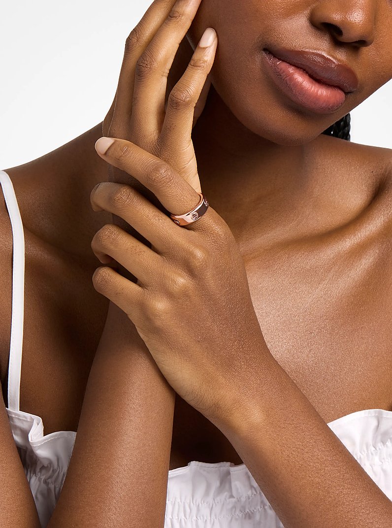 Ring mit Logo in ROTGOLDTON | Michael Kors