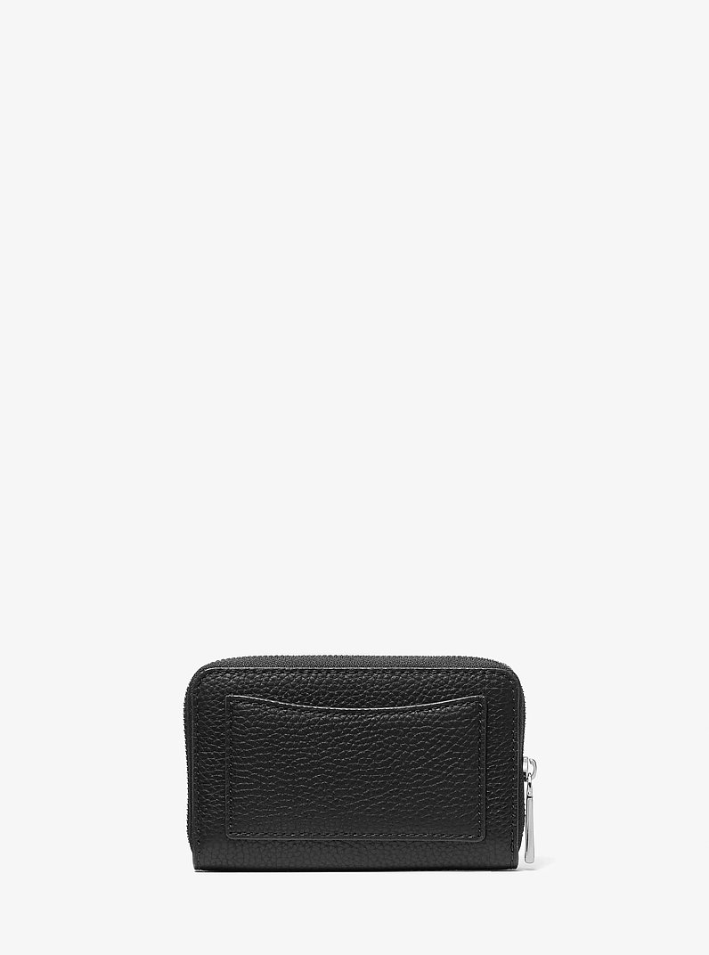 Petit portefeuille Jet Set en cuir grain&eacute; clout&eacute; in NOIR | Michael Kors