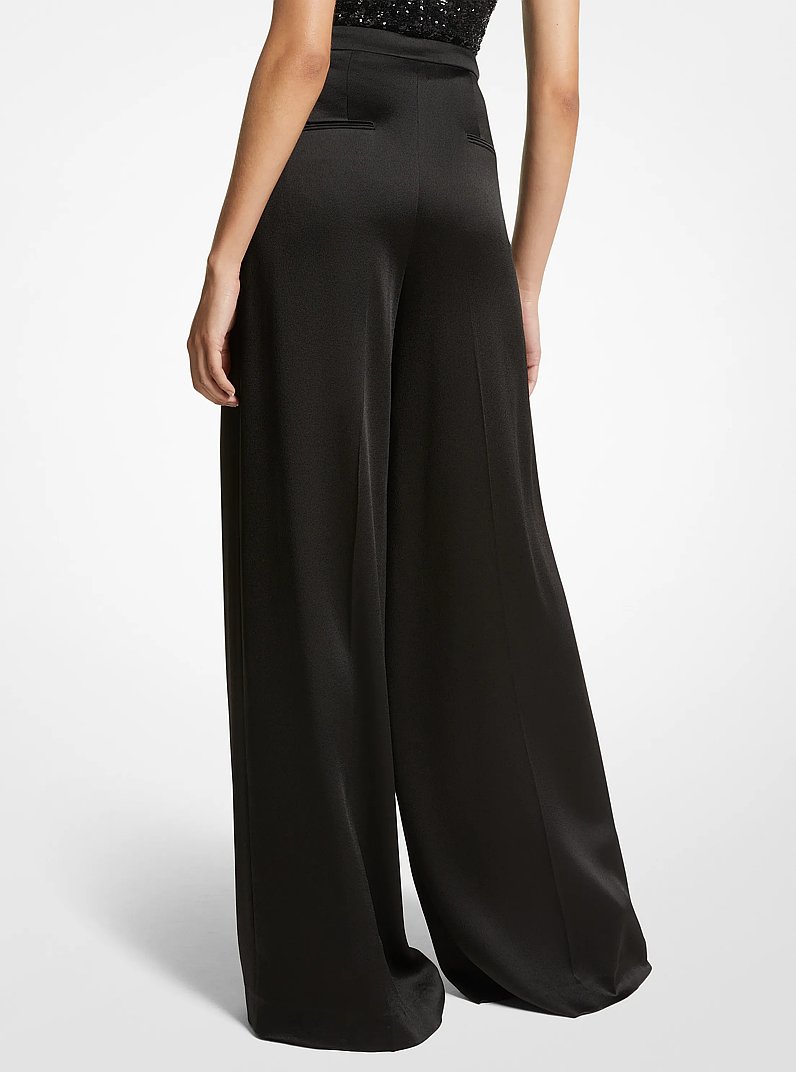 Palazzo-Hose aus Satin in SCHWARZ | Michael Kors