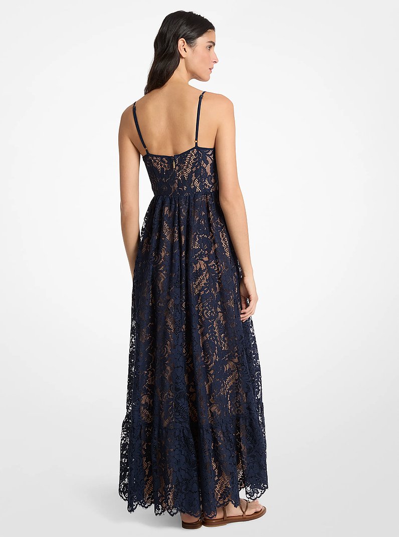 Maxikleid aus floraler Kordelspitze in MIDNIGHTBLUE | Michael Kors