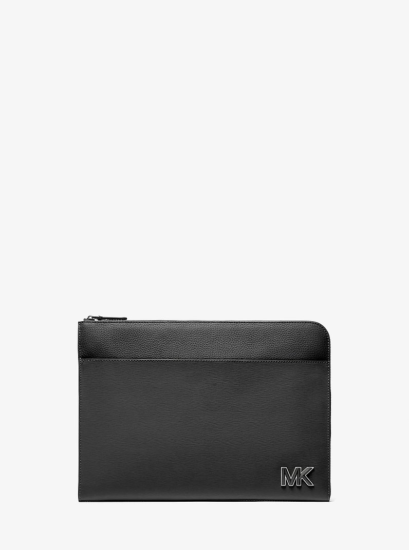 Custodia per laptop Hudson in pelle in NERO | Michael Kors