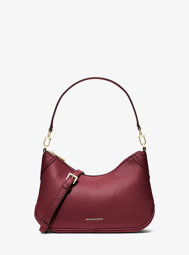 Jet Set Medium Leather Convertible Crossbody Bag in DEEP RED | Michael Kors