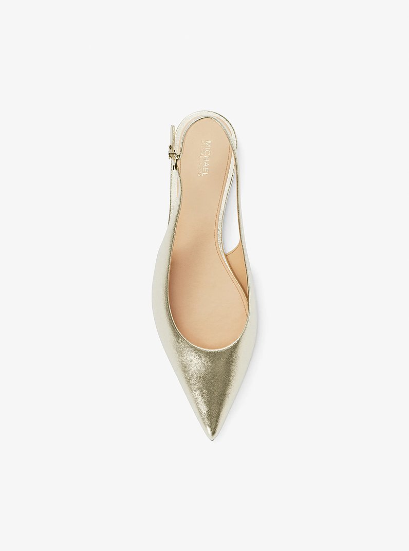 Amali Metallic Slingback Flat in PALE GOLD | Michael Kors