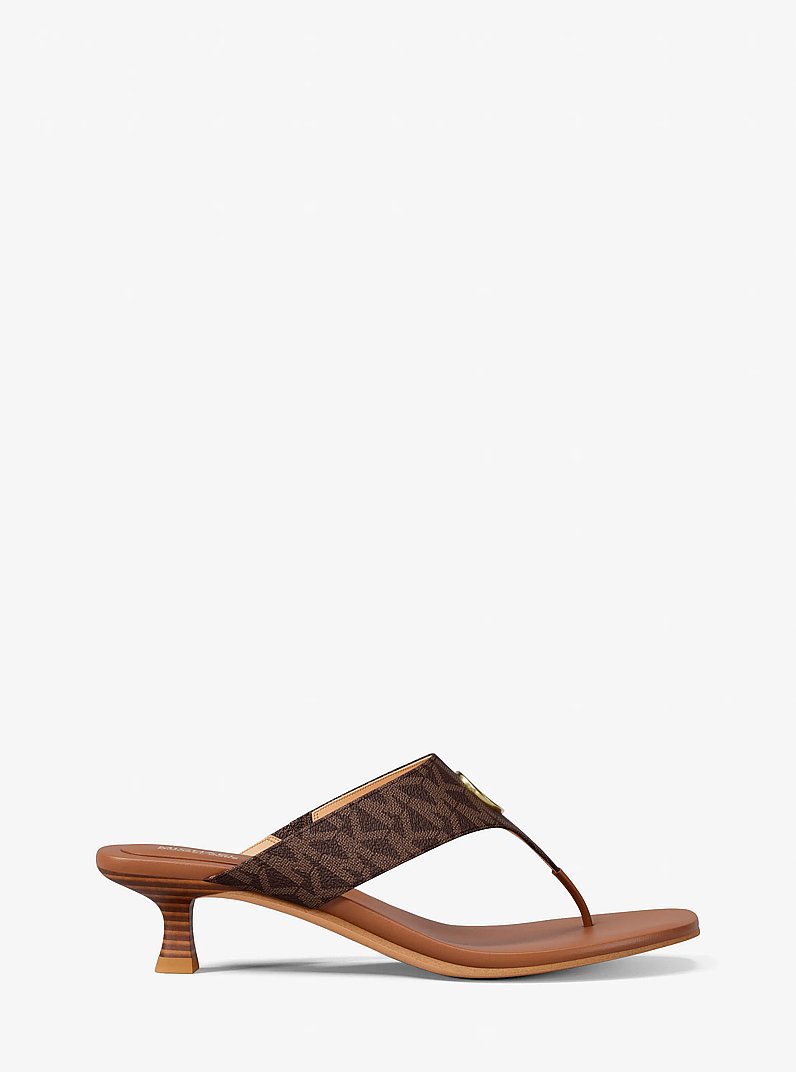 Anneka Signature Logo Thong Sandal in BROWN MULTI | Michael Kors