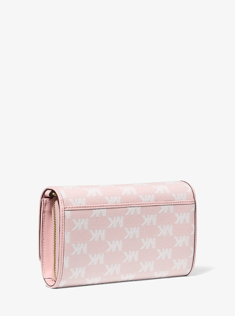 Jet Set Large Logo Jacquard Crossbody Bag in POWDER BLUSH | Michael Kors