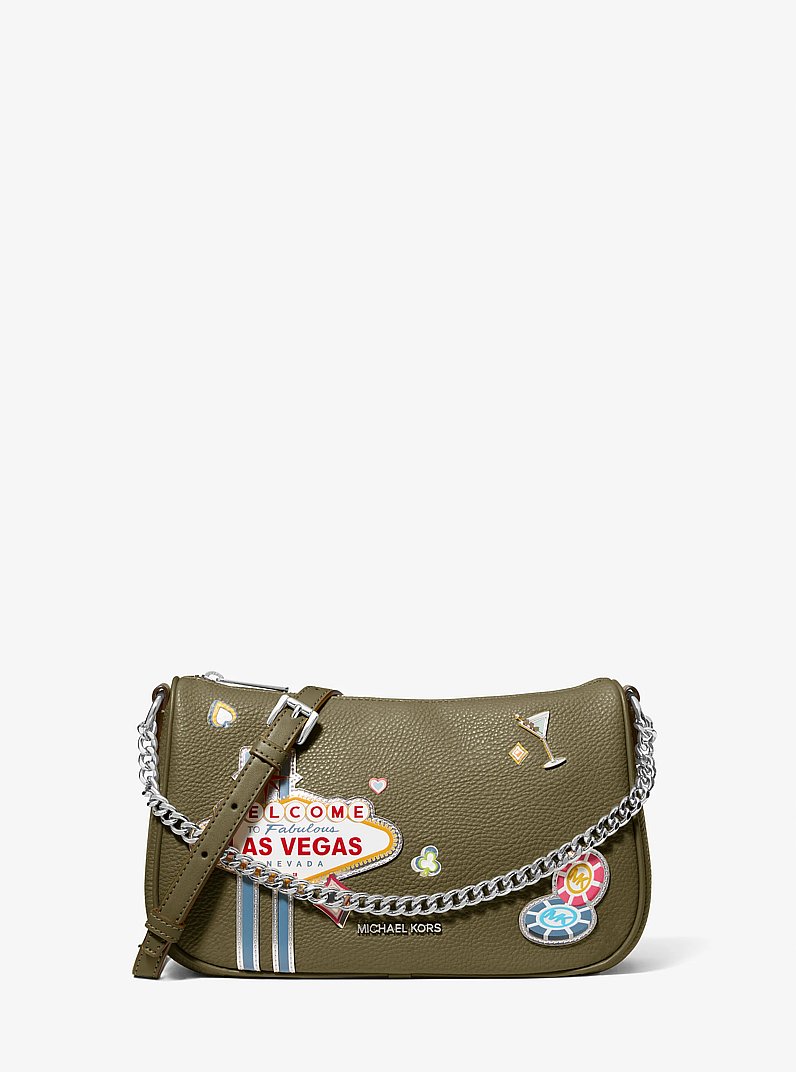 Carmela Medium Embellished Convertible Crossbody Bag in OLIVE