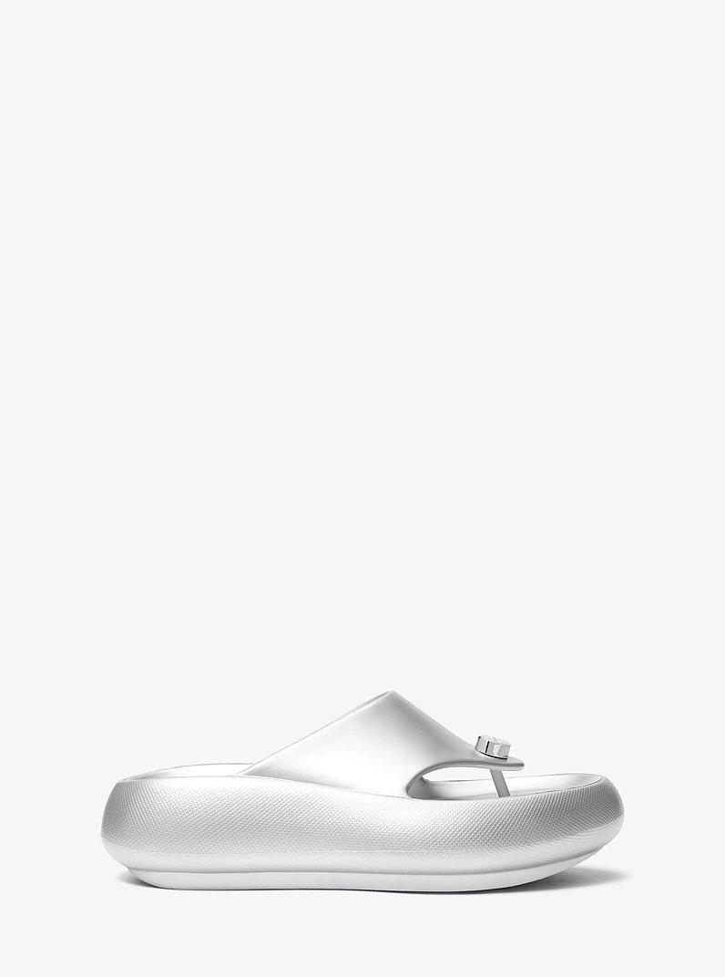 Splash Metallic Platform Sandal in SILVER | Michael Kors