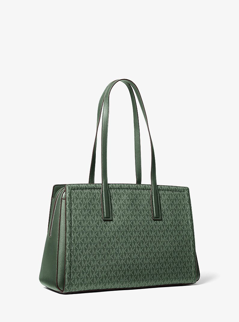 Sac fourre-tout Laila de taille moyenne &agrave; logo Signature in MOUSSE | Michael Kors