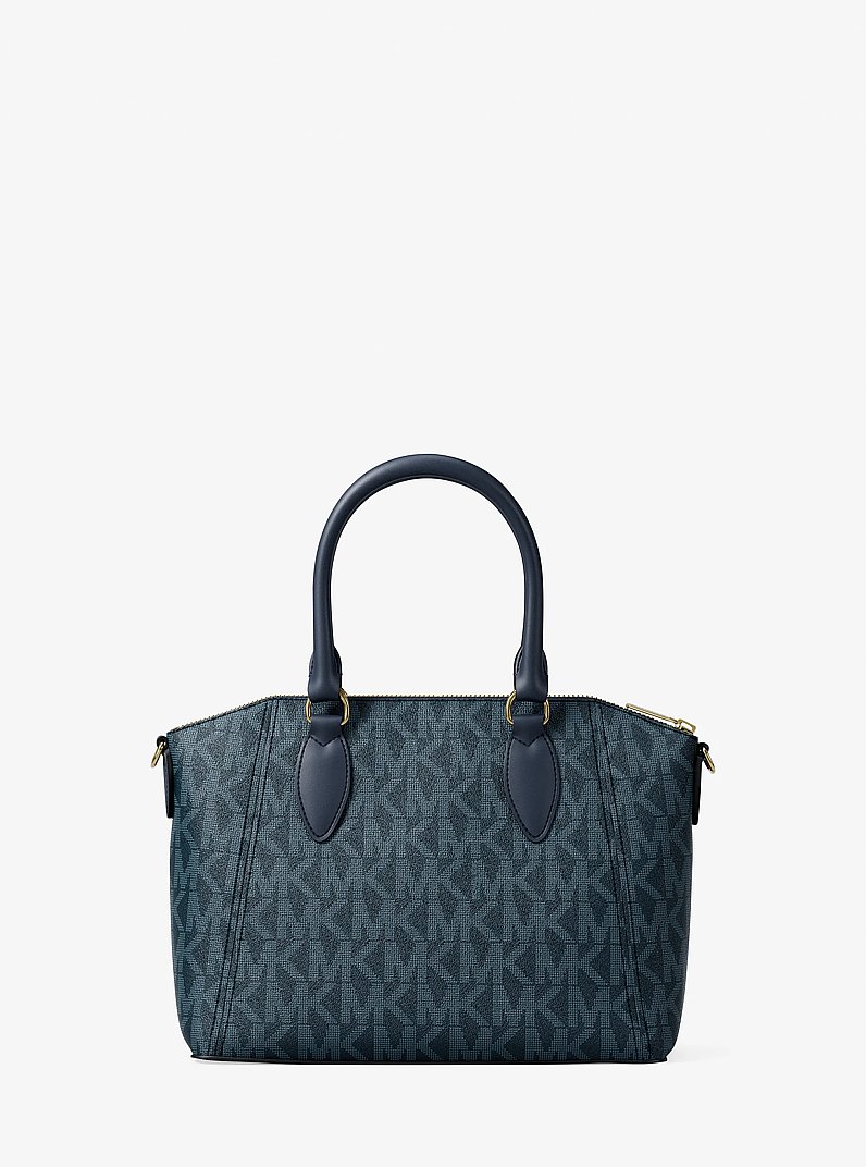 Borsa a mano Sienna piccola con stampa logo in BLU AMMIRAGLIO | Michael Kors