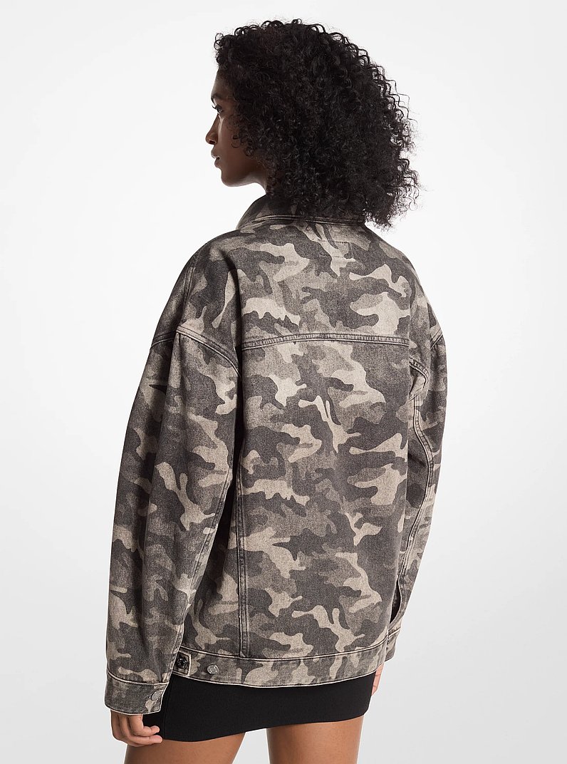 Camouflage Denim Jacket in CHARCOAL WASH | Michael Kors