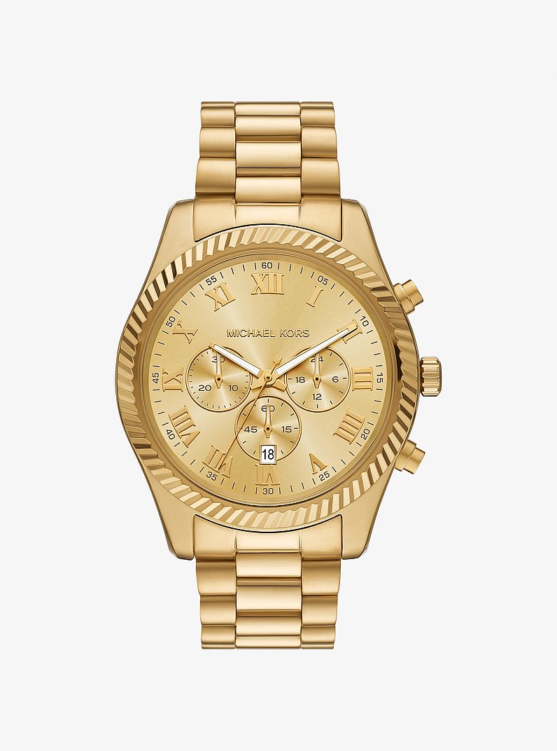 Oversized Lexington Gold-Tone Watch in GOLD | Michael Kors
