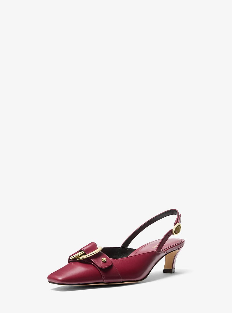 Jaden Leather Slingback Kitten Pump in MULBERRY | Michael Kors
