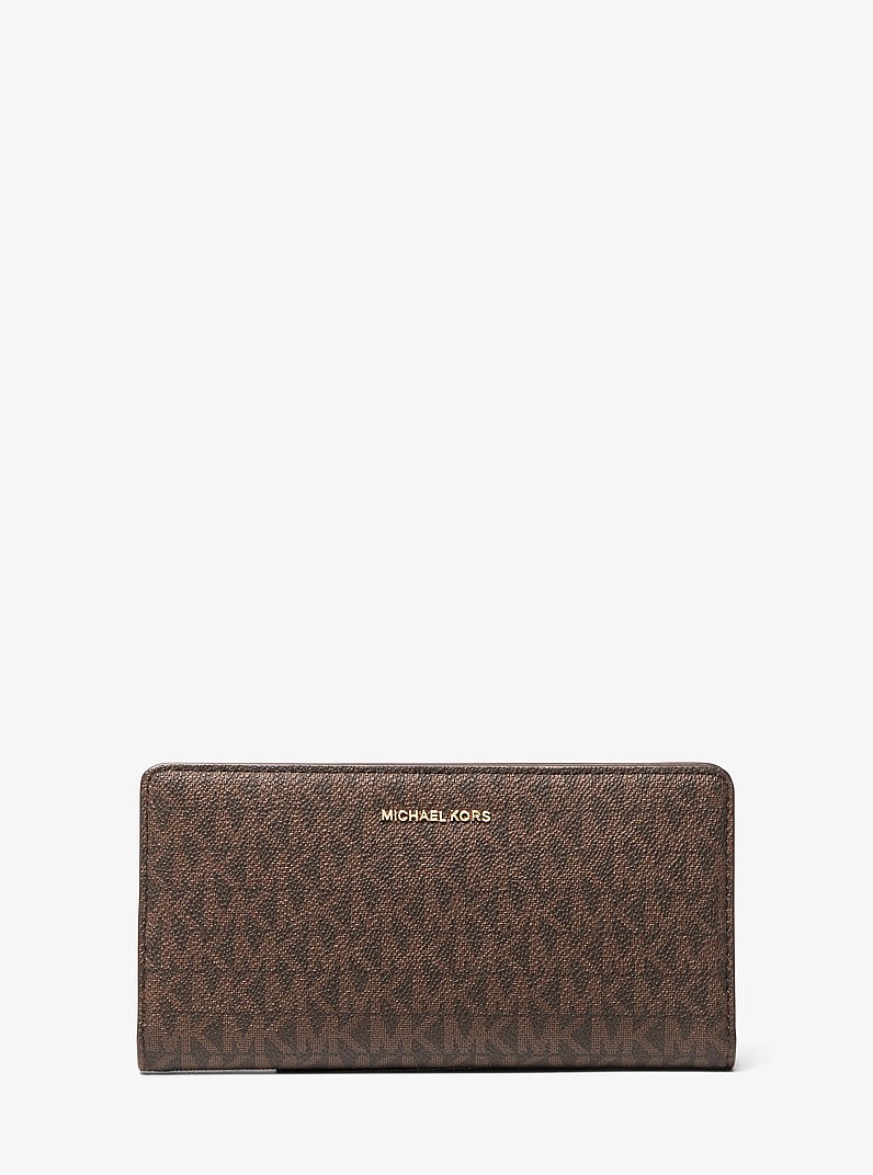 Cartera Bryant grande con logotipo y cierre delantero con bot&oacute;n a presi&oacute;n in MARR&Oacute;N/BELLOTA | Michael Kors
