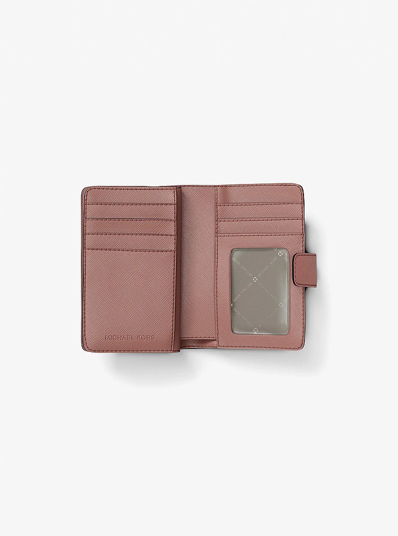 Cartera mediana de piel saffiano in SUNSET ROSE | Michael Kors