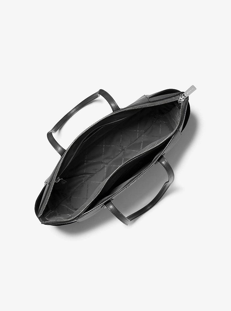 Marilyn Medium Saffiano Leather Tote Bag in BLACK | Michael Kors