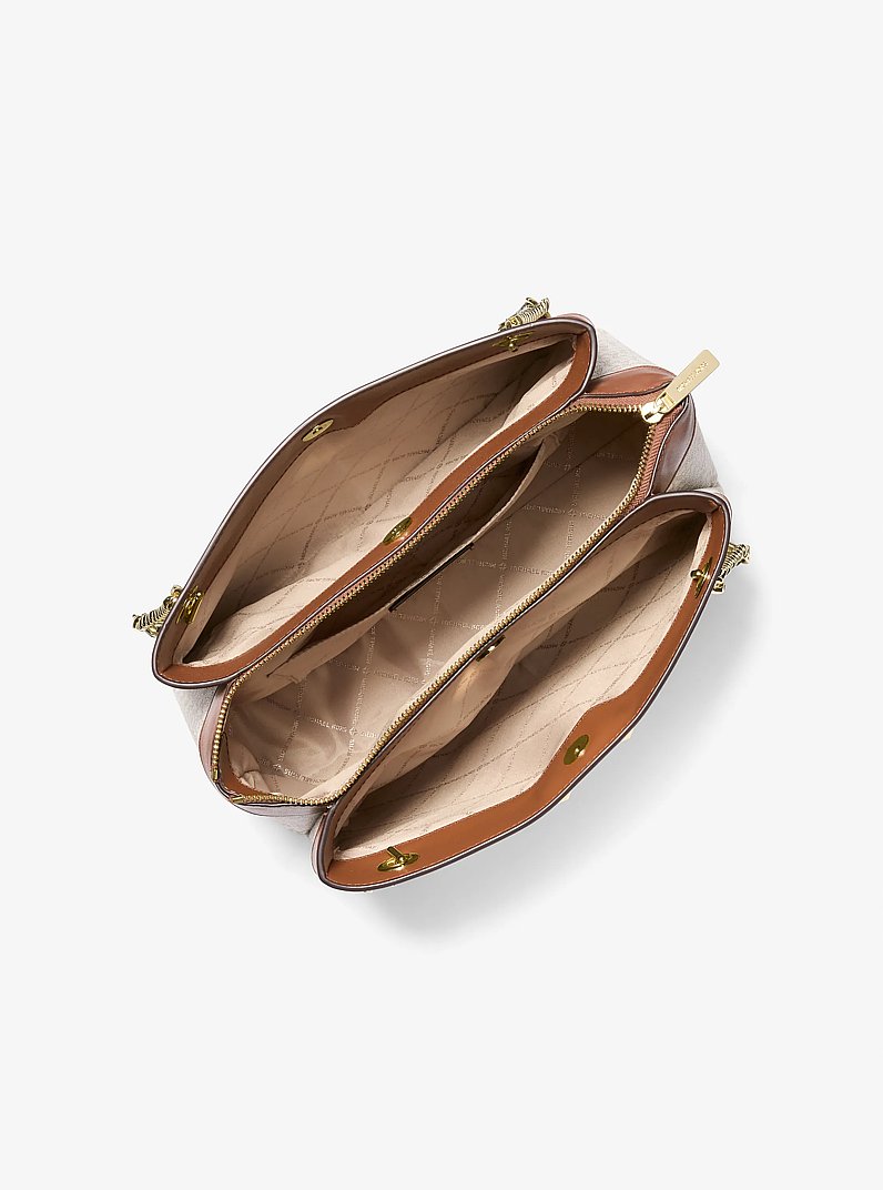 Whitney Medium Signature Logo Tote Bag in VANILLA | Michael Kors
