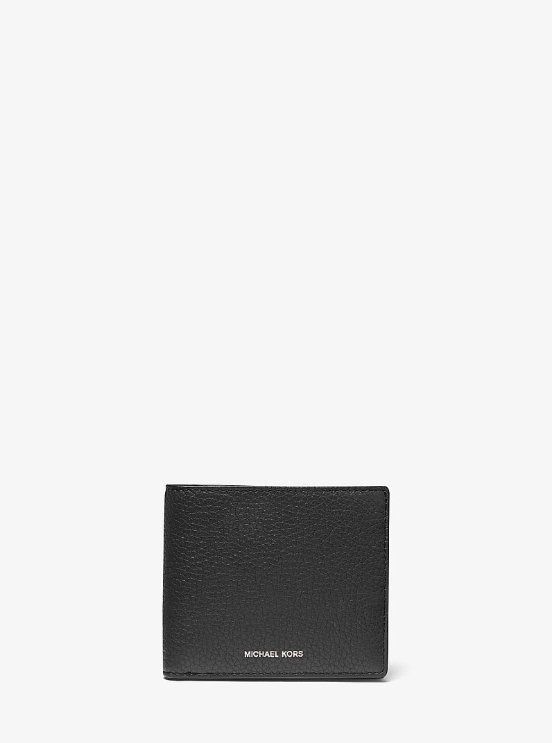 Hudson Pebbled Leather Billfold Wallet in BLACK | Michael Kors