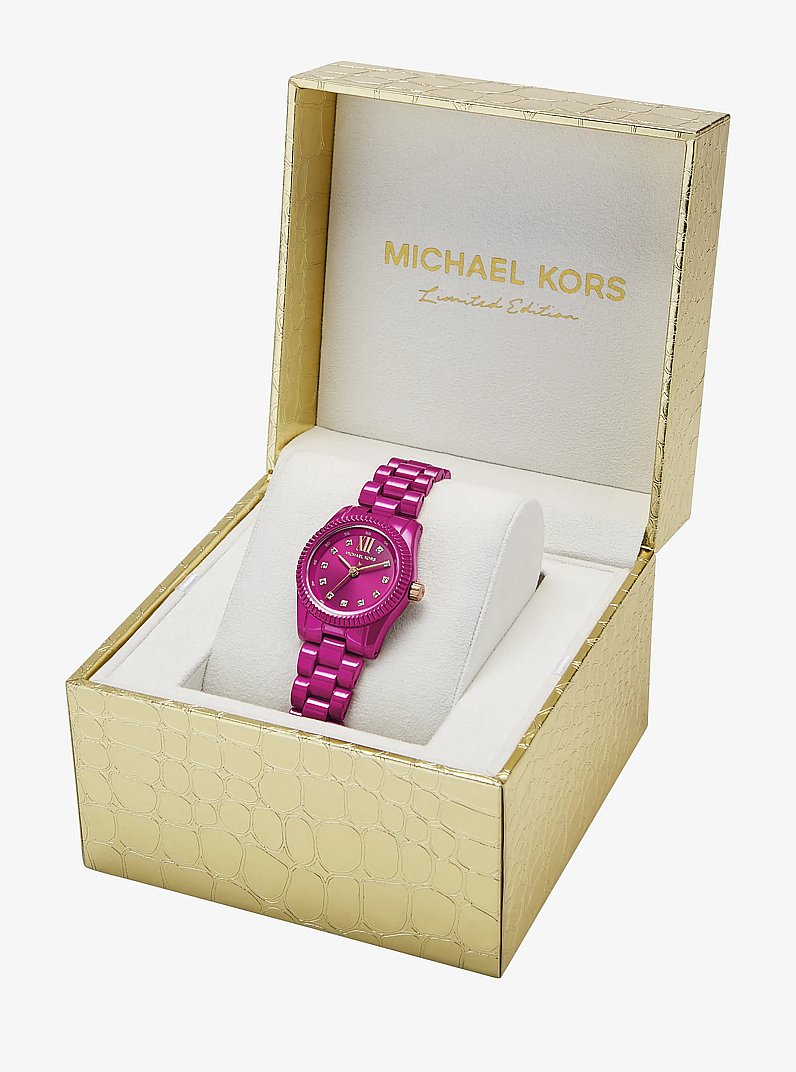 Kleine, pinke Armbanduhr Lexington in limitierter Auflage in WALDBEERE | Michael Kors