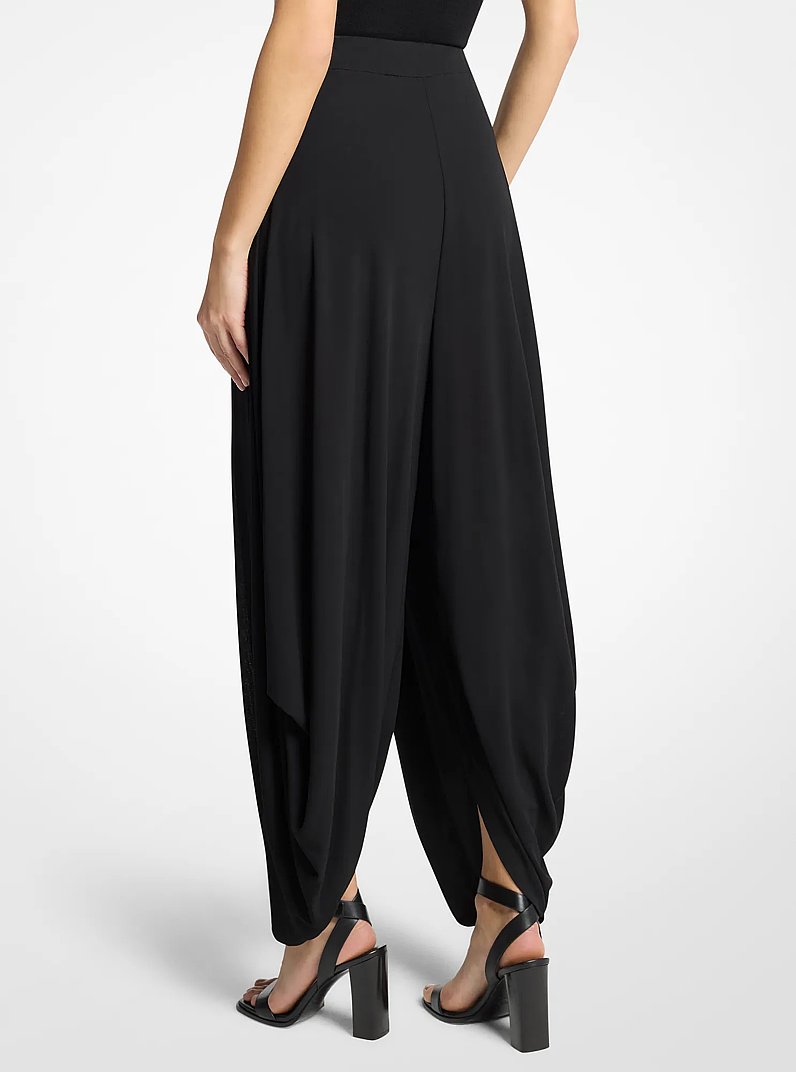 Pantal&oacute;n de jersey de georgette drapeado in NEGRO | Michael Kors