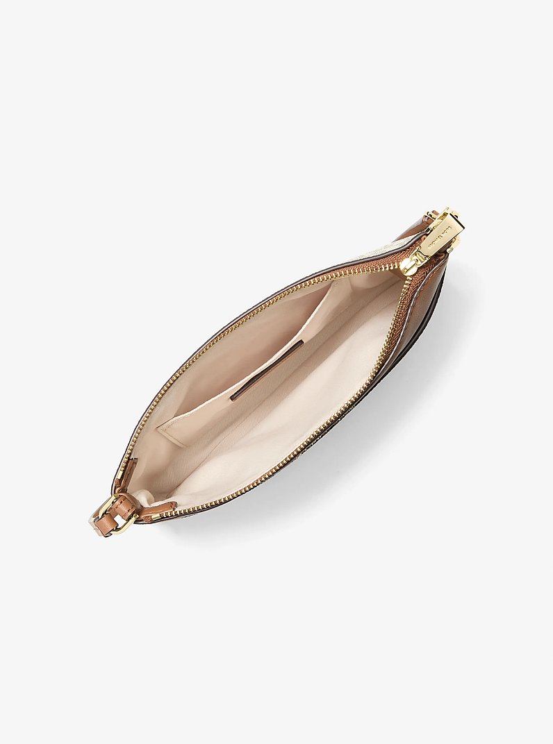 Jet Set Medium Signature Logo Wristlet in VANILLA/ACORN | Michael Kors