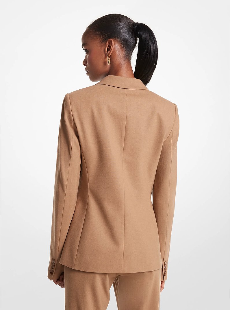 Blazer en laine extensible in CAMEL FONC&Eacute; | Michael Kors