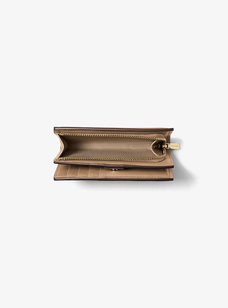 Bryant Medium Pebbled Leather Wallet in HUSK | Michael Kors