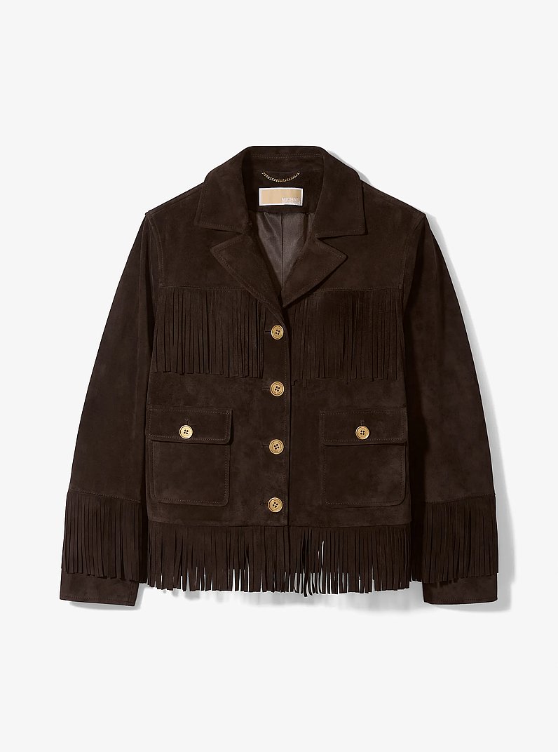 Fringed Suede Jacket in CHOCOLATE | Michael Kors
