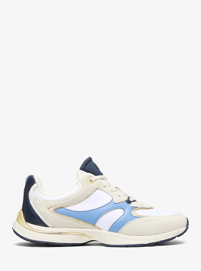 Riley Mixed-Media Trainer in FRENCH BLUE | Michael Kors