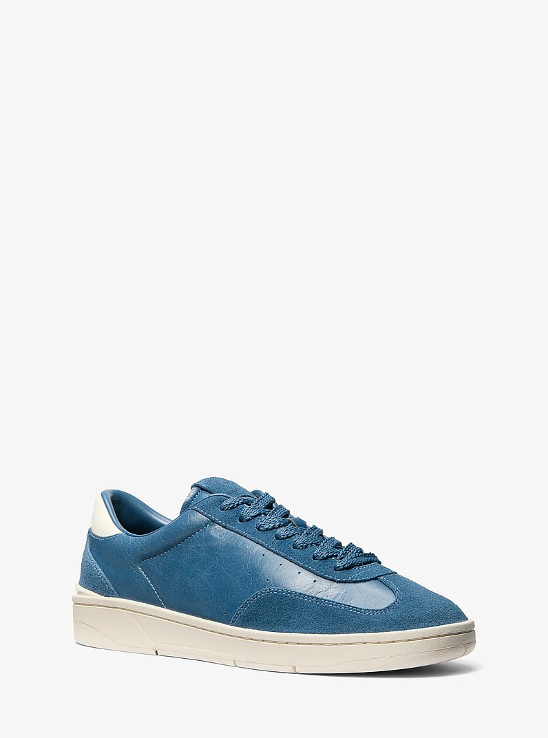 Wilton Leather and Suede Sneaker in DK CHAMBRAY | Michael Kors