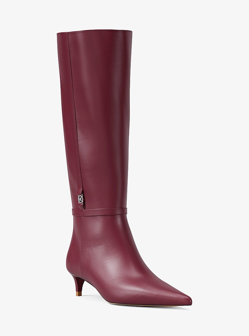 Nalia Kitten-Heel Boot in MAROON | Michael Kors