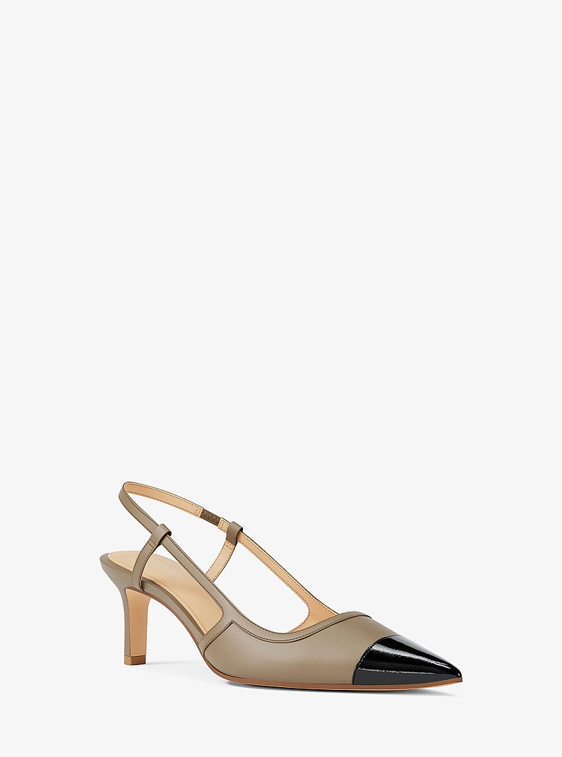 D&eacute;collet&eacute; Alora slingback in pelle in CRETA | Michael Kors