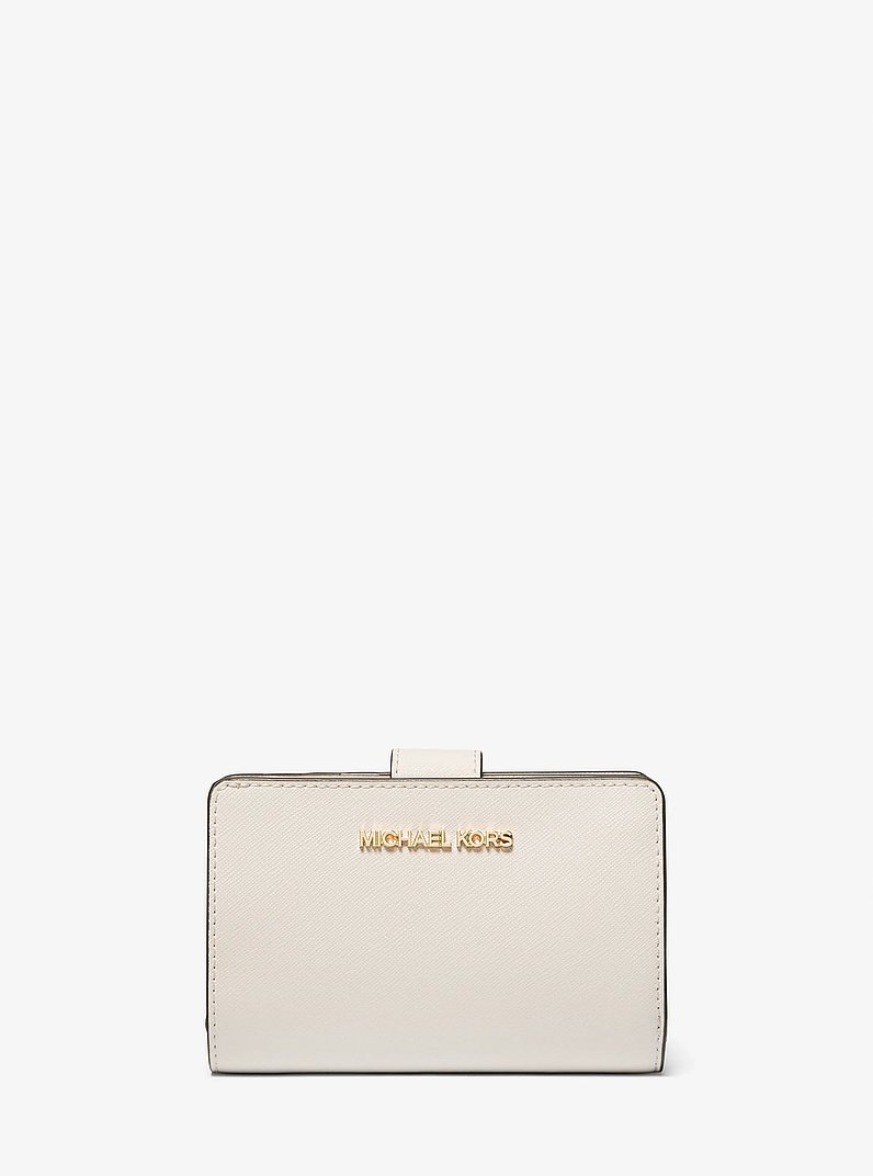 Cartera mediana de piel de grano cruzado in CREMA CLARO | Michael Kors