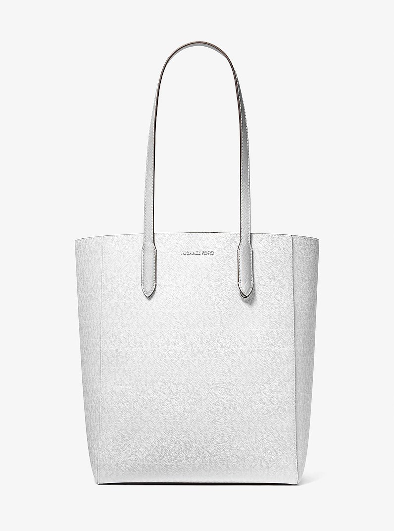 Vincent Large Logo Tote Bag With Card Case in SILVER - Sale