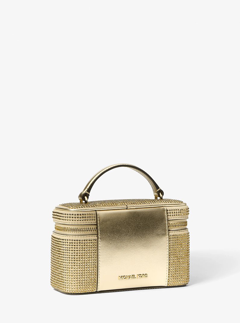 Vivi Small Crystal Embellished Vanity Crossbody Bag   in OR P&Acirc;LE | Michael Kors